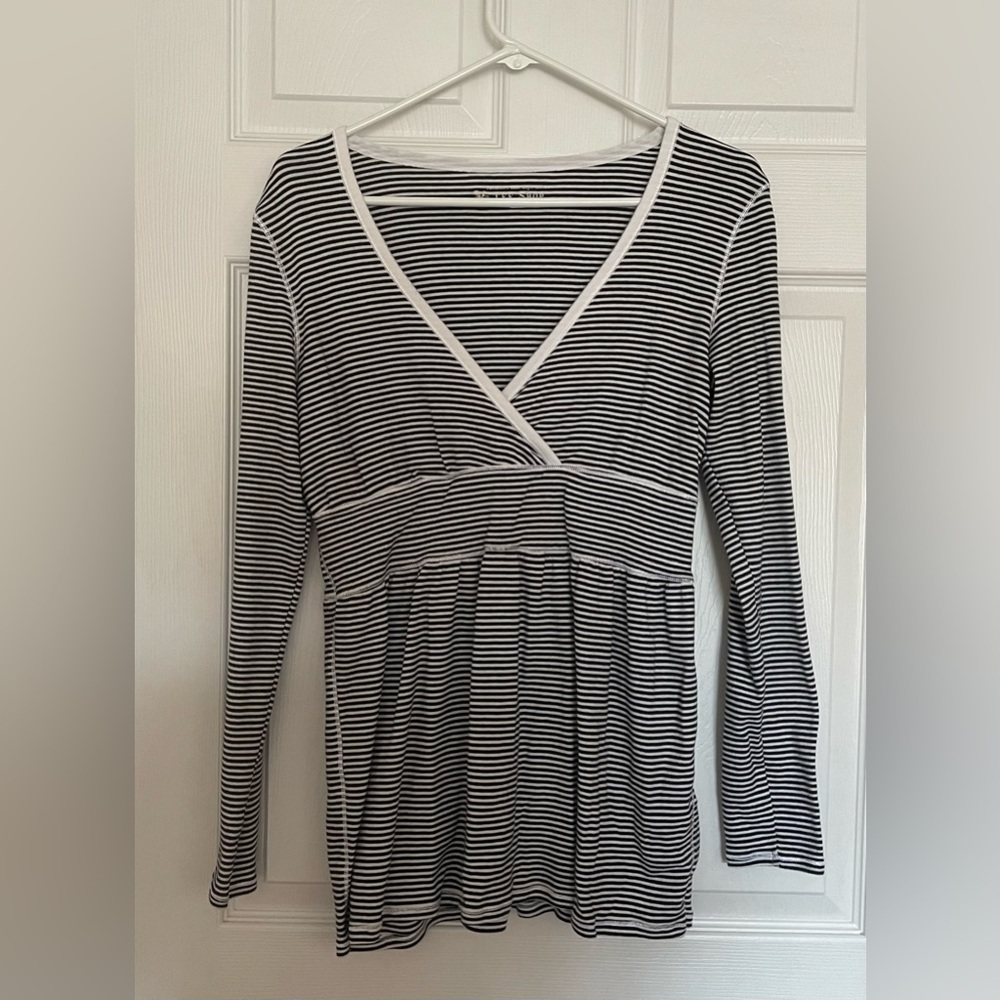 Victorias’s Secret black and white stripe babydoll-style top, never worn